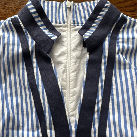Jessica Howard sleeveless blue & white striped cotton mini Summer dress - Picture 6 of 15